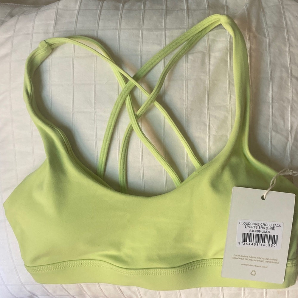 NWT ALLFENIX Cloudcore Lime green Cross Back Sports Bra - so soft!